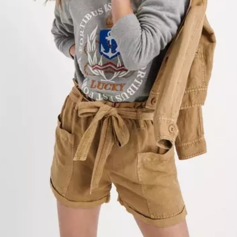 Lucky Brand Linen Paper Bag Shorts NWT